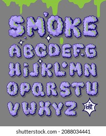 Cartoon Graffiti Flops Style Smoke Font Set