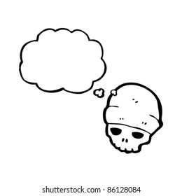 cartoon graffiti skull in hat