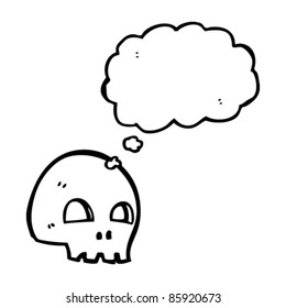 cartoon graffiti style skull