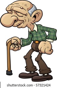 Image result for images of cartoon old man with cane