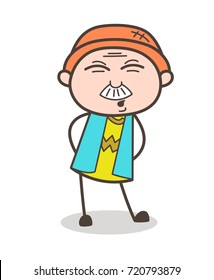 Cartoon Grandpa Getting Pain in Body Vector Illustration