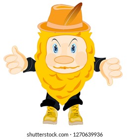 Cartoon of the grandparent brownie on white background is insulated