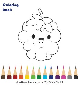 cartoon grape coloring book design illustration 