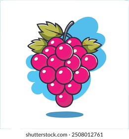 Cartoon Grape Fruit Vector Illustration