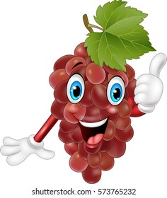 Cartoon grape giving thumbs up