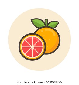 cartoon grapefruit icon