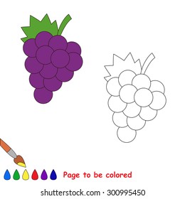 Cartoon grapes to be colored. Coloring book for children.