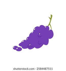 Cartoon Grapes Flat Design Illustration