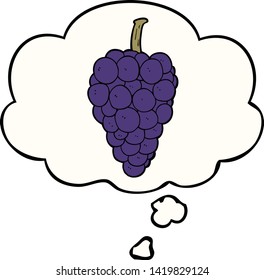 cartoon grapes with thought bubble