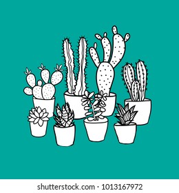 Cartoon graphic cactus