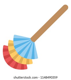 
Cartoon graphic of dusting broom pictured here in home cleaning concept 
