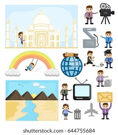 Cartoon Graphics of Technology and Travel