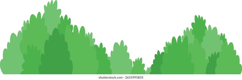 Hierba de dibujos animados decorativo. Ilustración vectorial aislada sobre fondo blanco.