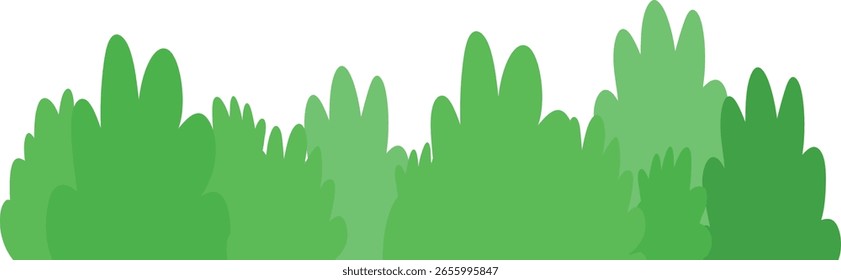 Cartoon Grass Decorative. Vector Illustration Isolated on White Background.