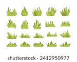 Cartoon Grass Illustration Element Set