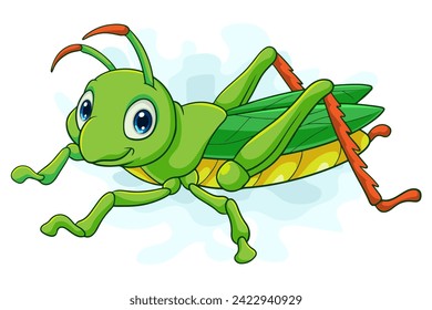 Cartoon grasshopper isolated on white background