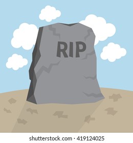 Cartoon grave flat design.