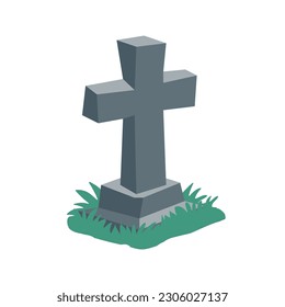 cartoon gravestones of the dead The crucifix on the grave halloween night horror