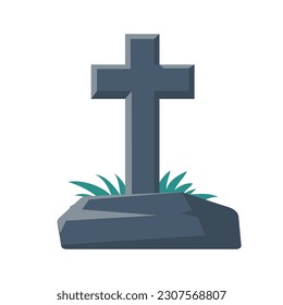 cartoon gravestones of the dead The crucifix on the grave halloween night horror