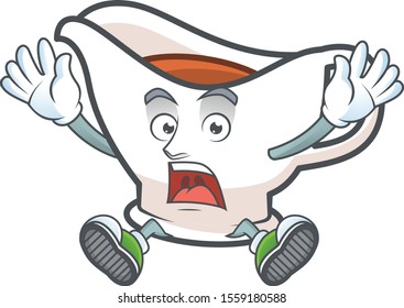 Cartoon gravy boat in the mascot successful