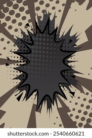 Cartoon Gray and Black background, comic book backdrop. Retro vector comics pop art design.