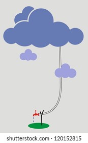cartoon .gray cloud, cloudy weather - vector illustration