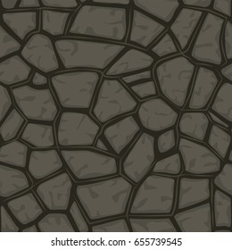 Cartoon gray stone seamless background, texture pattern 
