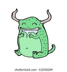 cartoon greedy monster