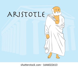 Cartoon of greek philosopher Aristotle. Philosophy