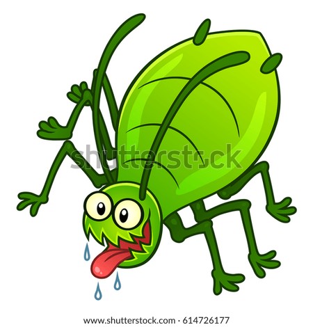 Cartoon green aphid. Vector pest series.