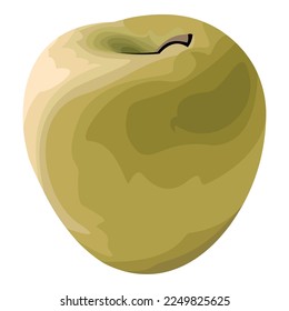 cartoon green apple realistic vector