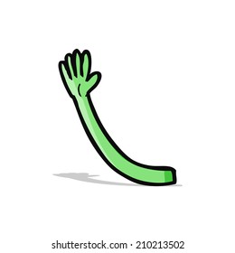 brazo verde de dibujos animados