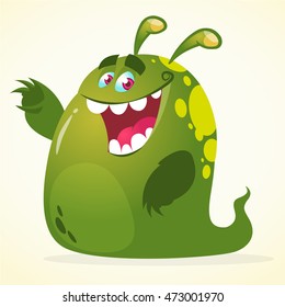 Cartoon Green Blob Monster. Vector Character