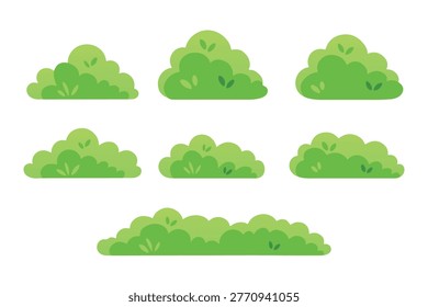 cartoon green bushes bundle collection