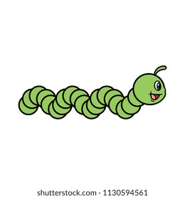 Cartoon Green Caterpillar