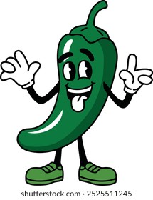 Cartoon green chili clipart vector file