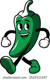 Cartoon green chili clipart vector file