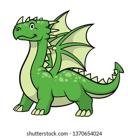 cartoon green dragon smiling