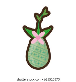 cartoon green easter egg flower hanging