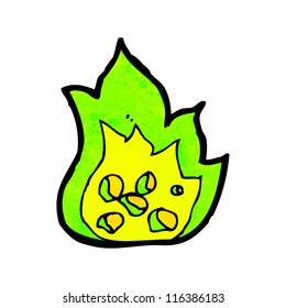 cartoon green fire