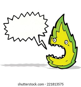 fuego verde de caricatura