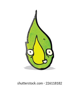 llama verde de dibujos animados