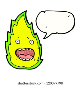 cartoon green flame cartoon character