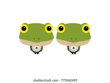 Cartoon green frog