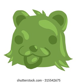 Cartoon green gum bear icon. The vector illustration for ui, web games, tablets, wallpapers, and patterns.