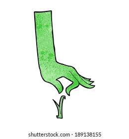 Cartoon-grüne Handpflücke aus Gras