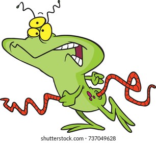 cartoon green happy alien