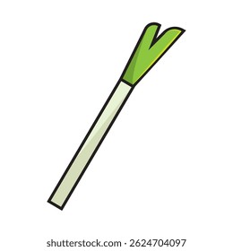 Ícone do Green Leek do desenho animado. Ilustração vetorial