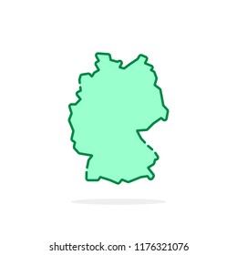 cartoon green linear germany map icon. flat linear trend modern logotype graphic art design isolated on white background. concept of minimal german chart like infographic element