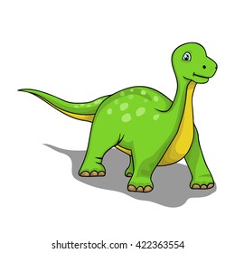 Cartoon green little dinosaur 